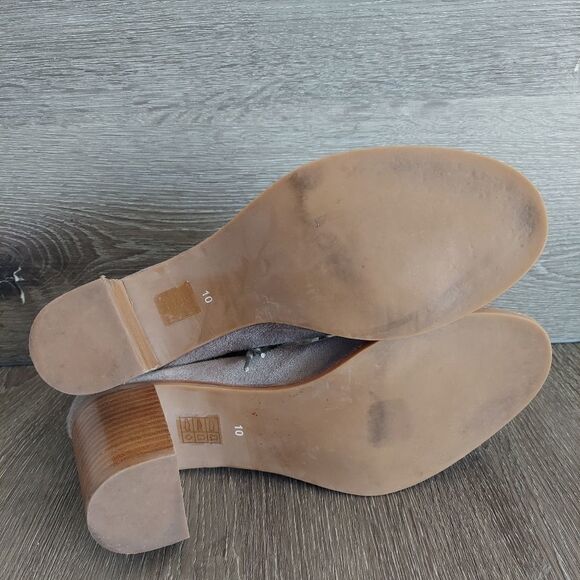 Jeffrey Campbell Cors Peep Toe Chunky Heel Lace Up Suede Bootie Womens Size 10 - Picture 7 of 11